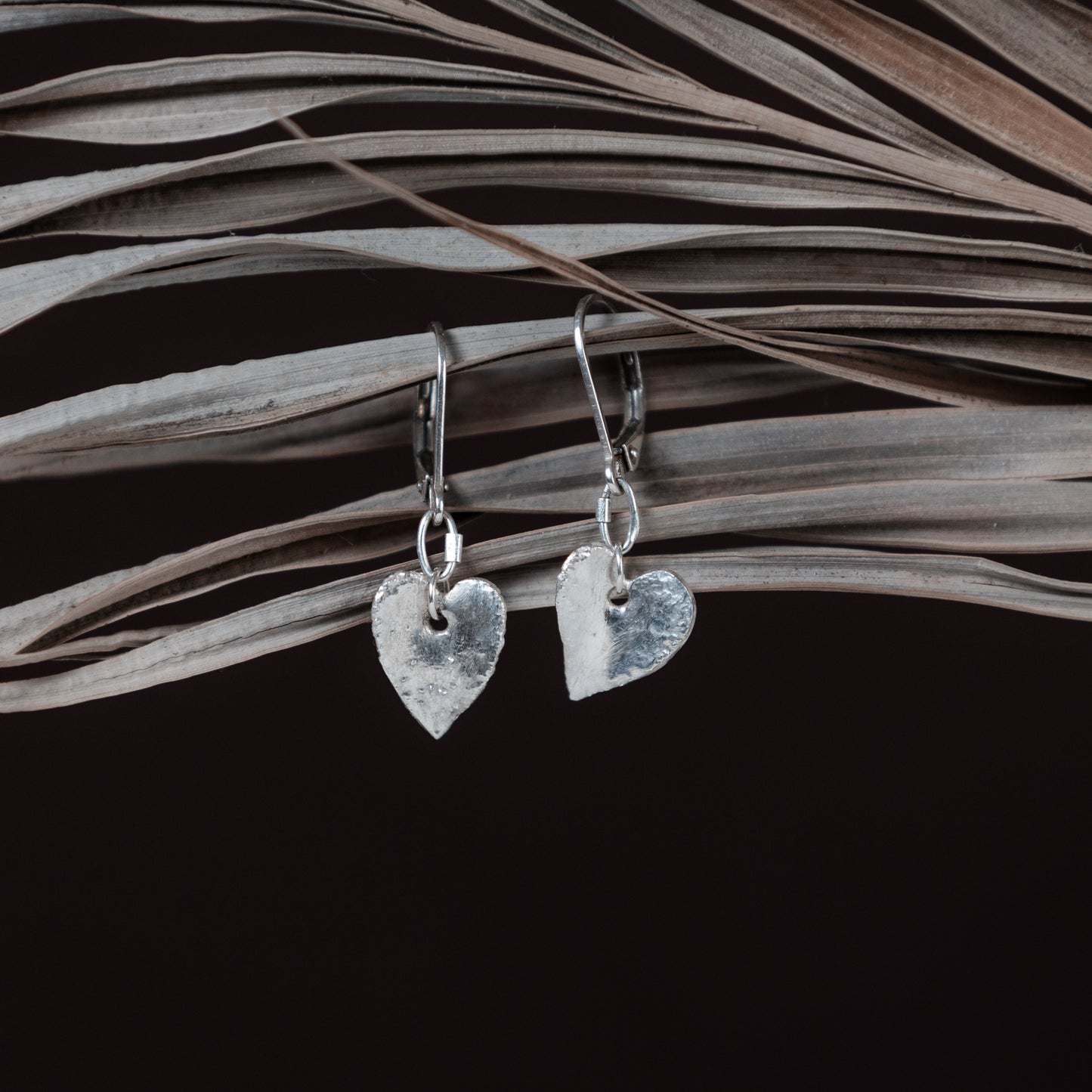Folded heart earrings